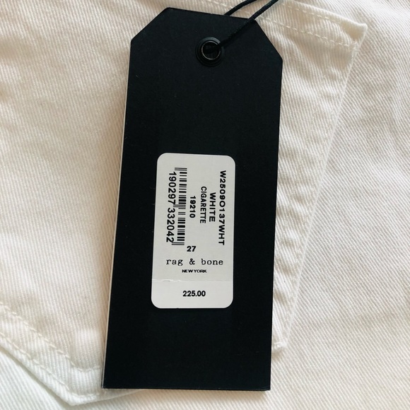 Rag & Bone Cigarette High Rise White Jeans. NWT! Sz 25 & 27 - Picture 13 of 16